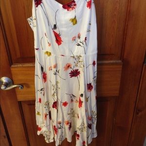 white floral sundress very lightly worn